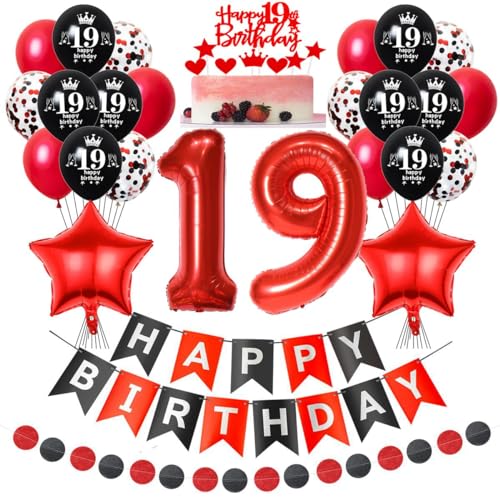 Geburtstagsdeko 19 Rot Schwarz, Mädchen Junge Luftballon 19. Geburtstag Deko, Rot Schwarz 19 Jahre Geburtstagsdeko Mädchen, Luftballons 19 Jahre Rot Schwarz, Tortendeko 19. Geburtstag Rot Geburtstagsdeko 19 Rot Schwarz, Mädchen Junge Luftballon 19. Geburtstag Deko, Rot Schwarz 19 Jahre Geburtstagsdeko Mädchen, Luftballons 19 Jahre Rot Schwarz, Tortendeko 19. Geburtstag Rot von Crazy-M