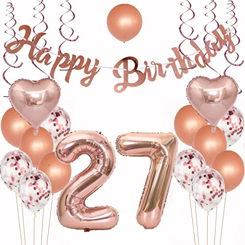 Geburtstagsdeko 27 Rosegold Luftballon 27. Geburtstag Rosegold Geburtstagsdeko 27 Jahr Mädchen Frau 27 Geburtstag Deko 27. Geburtstag Dekoration Luftballons 27 Geburtstags deko Frau von Crazy-M