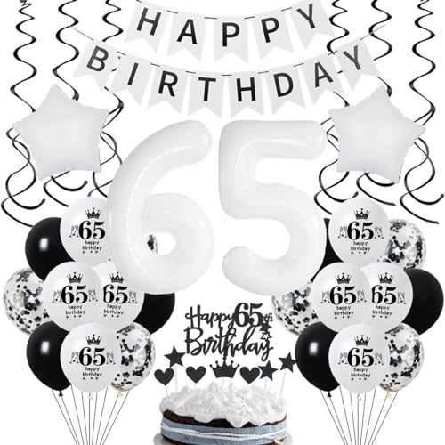 Geburtstagsdeko 65. Weiß Deko, Geburtstags 65. Weiß Schwarz Frau Mann, Luftballon 65. Geburtstag Frau, Weiß Schwarz 65 Jahre Party Dekoration Mann, Schwarz Weiß 65. Geburtstag Party Deko Geburtstagsdeko 65. Weiß Deko, Geburtstags 65. Weiß Schwarz Frau Mann, Luftballon 65. Geburtstag Frau, Weiß Schwarz 65 Jahre Party Dekoration Mann, Schwarz Weiß 65. Geburtstag Party Deko von Crazy-M
