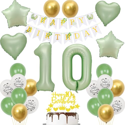 Grün luftballons 10 Geburtstag Mädchen Junge Deko, Geburtstagsdeko 10 Jahre Mädchen Ballon deko, gold grün Ballon deko 10. geburtstag mädchen dekoration,Tortendeko 10 Geburtstag deko mädchen Grün luftballons 10 Geburtstag Mädchen Junge Deko, Geburtstagsdeko 10 Jahre Mädchen Ballon deko, gold grün Ballon deko 10. geburtstag mädchen dekoration,Tortendeko 10 Geburtstag deko mädchen von Crazy-M