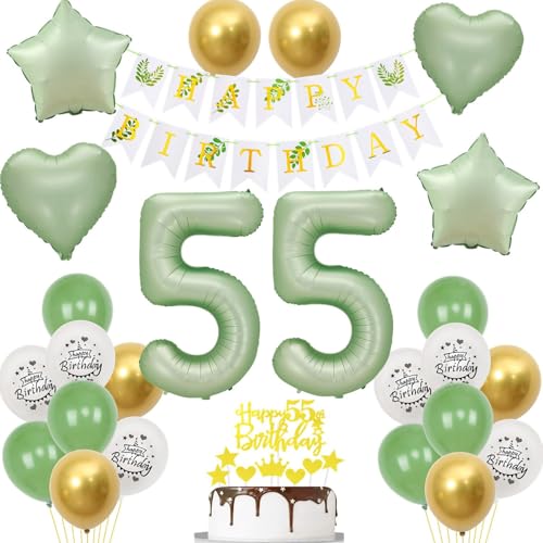 Grün luftballons 55 Geburtstag frauen mann Deko, Geburtstagsdeko 55 Jahre frau Ballon deko, gold grün Ballon deko 55. geburtstag mann dekoration,Tortendeko 55 Geburtstag deko frauen männer grün Grün luftballons 55 Geburtstag frauen mann Deko, Geburtstagsdeko 55 Jahre frau Ballon deko, gold grün Ballon deko 55. geburtstag mann dekoration,Tortendeko 55 Geburtstag deko frauen männer grün von Crazy-M