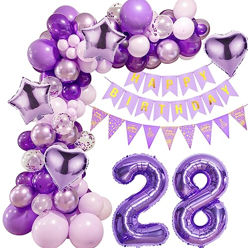 Lila 28 Geburtstag Deko Frauen, Ballon Girlanden 28 Geburtstag Dekoration, Lila Geburtstagsdeko 28 Frauen,Luftballons Girlande 28. Lila Deko,Frauen 28. Geburtstag Dekorationen Violett Lila 28 Geburtstag Deko Frauen, Ballon Girlanden 28 Geburtstag Dekoration, Lila Geburtstagsdeko 28 Frauen,Luftballons Girlande 28. Lila Deko,Frauen 28. Geburtstag Dekorationen Violett von Crazy-M