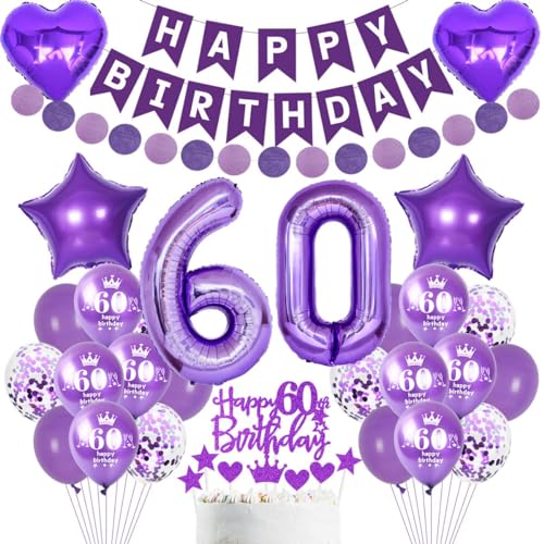Lila Deko 60. Geburtstag Frau,60. Geburtstag Party Dekoration,Violett Geburtstagsdeko 60 Jahre,Luftballons 60. Geburtstag Dekoration Frauen,Lila Tortendeko 60. Geburtstag,Violett 60. Ballon Lila Deko 60. Geburtstag Frau,60. Geburtstag Party Dekoration,Violett Geburtstagsdeko 60 Jahre,Luftballons 60. Geburtstag Dekoration Frauen,Lila Tortendeko 60. Geburtstag,Violett 60. Ballon von Crazy-M