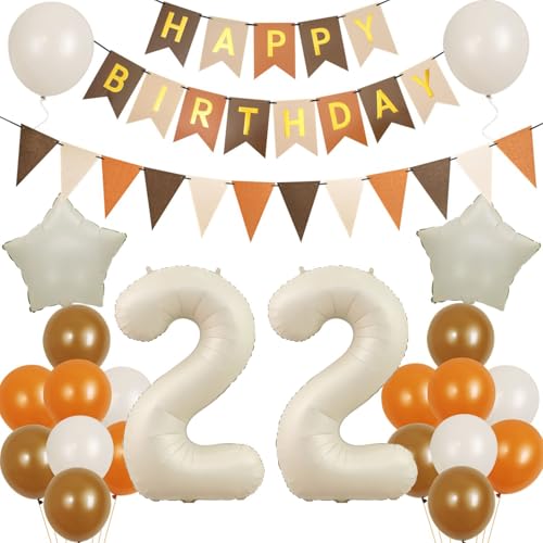 Luftballon 22. Geburtstag Frauen Mann Deko Retro Kaffee -Braun-sand weiße,22 Geburtstagsdeko 22 Jahre Frauen Ballon deko,Happy Birthday Banner Ballons deko 22. Geburtstag Frauen Dekoration Luftballon 22. Geburtstag Frauen Mann Deko Retro Kaffee -Braun-sand weiße,22 Geburtstagsdeko 22 Jahre Frauen Ballon deko,Happy Birthday Banner Ballons deko 22. Geburtstag Frauen Dekoration von Crazy-M