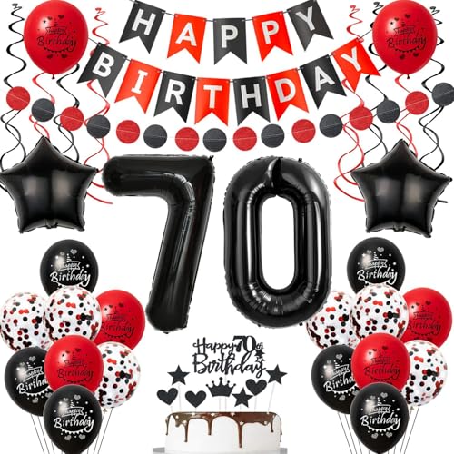Luftballon 70 Geburtstag Frauen Deko, 70 Jahre Frauen Geburtstagsdeko Ballon, Schwarz rot Luftballon Deko 70.geburtstag Frauen dekoration Schwarz, rot Tortendeko 70 Geburtstag deko für Frau Luftballon 70 Geburtstag Frauen Deko, 70 Jahre Frauen Geburtstagsdeko Ballon, Schwarz rot Luftballon Deko 70.geburtstag Frauen dekoration Schwarz, rot Tortendeko 70 Geburtstag deko für Frau von Crazy-M