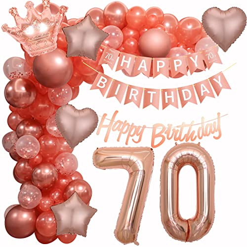 Luftballon Girlande 70. Geburtstag Frau, 70. Ballon Girlande Rosegold, 70 Geburtstag Deko, Frau 70 Jahr Geburtstagdek,o Rosegold Deko 70. Geburtstag, 70 Jahr Ballon Party Dekoration von Crazy-M