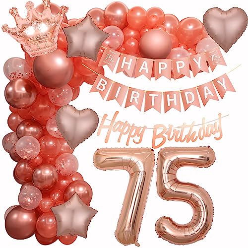 Luftballon Girlande 75. Geburtstag Frau, 75. Ballon Girlande Rosegold, 75 Geburtstag Deko, Frau 75 Jahr Geburtstagdek,o Rosegold Deko 75. Geburtstag, 75 Jahr Ballon Party Dekoration von Crazy-M