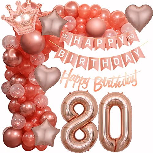 Luftballon Girlande 80. Geburtstag Frau, 80. Ballon Girlande Rosegold, 80 Geburtstag Deko, Frau 80 Jahr Geburtstagdek,o Rosegold Deko 80. Geburtstag, 80 Jahr Ballon Party Dekoration von Crazy-M