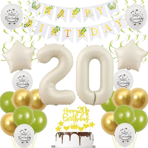 Luftballons 20 Geburtstag Deko frauen weiß gold grün,ballon 20.Geburtstag deko für frauen,deko 20 Geburtstag frau 20.geburtstag deko frau weiß Geburtstagsdeko 20 jahre frauen mädchen ballon deko Luftballons 20 Geburtstag Deko frauen weiß gold grün,ballon 20.Geburtstag deko für frauen,deko 20 Geburtstag frau 20.geburtstag deko frau weiß Geburtstagsdeko 20 jahre frauen mädchen ballon deko von Crazy-M