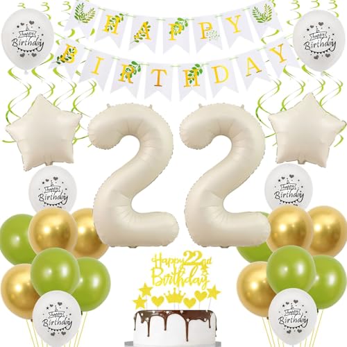Luftballons 22 Geburtstag Deko frauen weiß gold grün,ballon 22.Geburtstag deko für frauen,deko 22 Geburtstag frau 22.geburtstag deko frau weiß Geburtstagsdeko 22 jahre frauen mädchen ballon deko Luftballons 22 Geburtstag Deko frauen weiß gold grün,ballon 22.Geburtstag deko für frauen,deko 22 Geburtstag frau 22.geburtstag deko frau weiß Geburtstagsdeko 22 jahre frauen mädchen ballon deko von Crazy-M