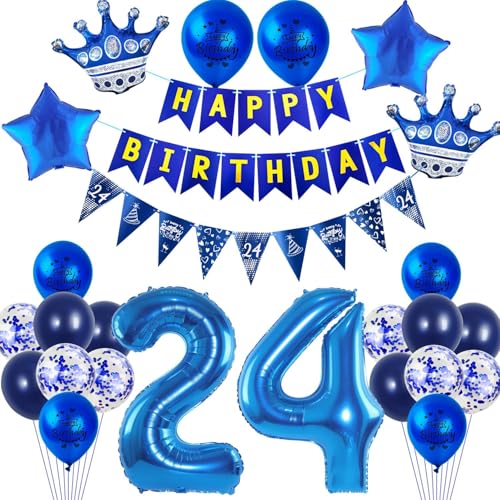 Luftballons 24 Geburtstag Dekoration Blau 24 Jahre Mann Geburtstagsdeko Ballon,Blau Happy Birthday Girlande Banner Folienballon 24 Geburtstag Party Deko für Männer,deko 24. Mann Geburtstag deko Luftballons 24 Geburtstag Dekoration Blau 24 Jahre Mann Geburtstagsdeko Ballon,Blau Happy Birthday Girlande Banner Folienballon 24 Geburtstag Party Deko für Männer,deko 24. Mann Geburtstag deko von Crazy-M