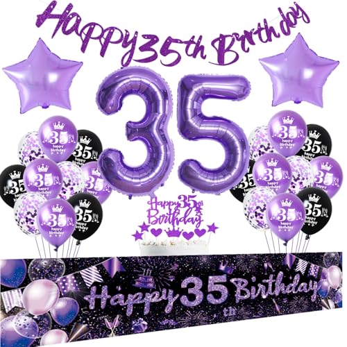 Luftballons 35 Geburtstag Deko Frau, Girlande 35 Geburtstag Banner lila,Deko 35. Geburtstag Frauen,Geburtstagsdeko 35 Jahre Frau ballon Tortendeko 35 Geburtstag Frau party dekoration Luftballons 35 Geburtstag Deko Frau, Girlande 35 Geburtstag Banner lila,Deko 35. Geburtstag Frauen,Geburtstagsdeko 35 Jahre Frau ballon Tortendeko 35 Geburtstag Frau party dekoration von Crazy-M
