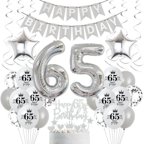 Luftballons 65. Geburtstag Grau Silber, 65 Geburtstag Deko Mann Frau, Silber Deko 65. Geburtstag Mann Frau, Ballons Silber für Mann Party Deko,Silber Tortendeko 65 Geburtstag Party Luftballons 65. Geburtstag Grau Silber, 65 Geburtstag Deko Mann Frau, Silber Deko 65. Geburtstag Mann Frau, Ballons Silber für Mann Party Deko,Silber Tortendeko 65 Geburtstag Party von Crazy-M