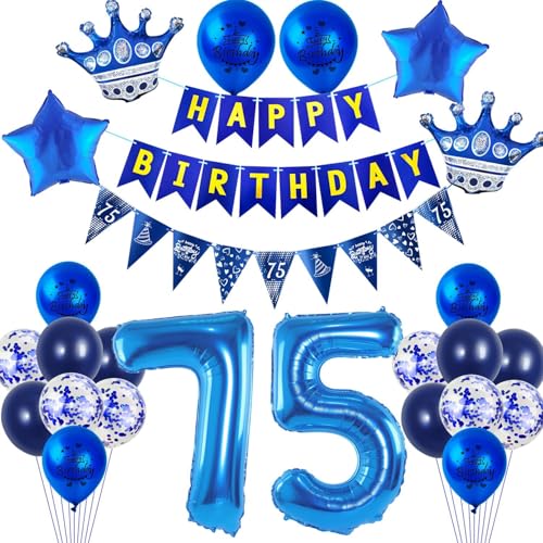 Luftballons 75 Geburtstag Dekoration Blau 75 Jahre Mann Geburtstagsdeko Ballon,Blau Happy Birthday Girlande Banner Folienballon 75 Geburtstag Party Deko für Männer ,deko 75. Mann Geburtstag deko Luftballons 75 Geburtstag Dekoration Blau 75 Jahre Mann Geburtstagsdeko Ballon,Blau Happy Birthday Girlande Banner Folienballon 75 Geburtstag Party Deko für Männer ,deko 75. Mann Geburtstag deko von Crazy-M