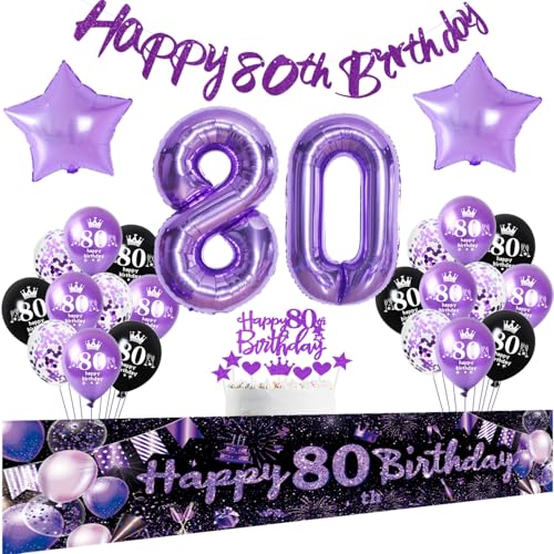 Luftballons 80 Geburtstag Deko Frau, Girlande 80 Geburtstag Banner lila,Deko 80. Geburtstag Frauen,Geburtstagsdeko 80 Jahre Frau ballon Tortendeko 80 Geburtstag Frau party dekoration Luftballons 80 Geburtstag Deko Frau, Girlande 80 Geburtstag Banner lila,Deko 80. Geburtstag Frauen,Geburtstagsdeko 80 Jahre Frau ballon Tortendeko 80 Geburtstag Frau party dekoration von Crazy-M