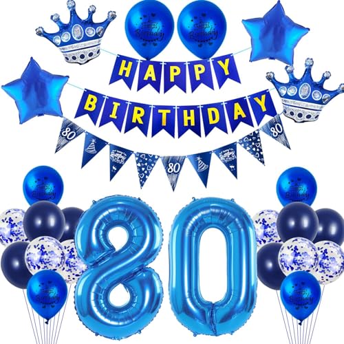 Crazy-M 80. Geburtstag Dekoration Blau: Ballon-Set mit 21 Teilen für Männer - Geburtstagsdeko-Set in Blau für Erwachsene, Herren Crazy-M 80. Geburtstag Dekoration Blau: Ballon-Set mit 21 Teilen für Männer - Geburtstagsdeko-Set in Blau für Erwachsene, Herren von Crazy-M