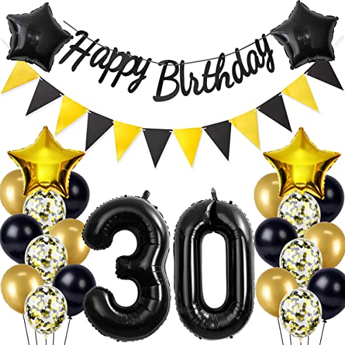 Schwarz/Gold luftballons 30.geburtstag deko für mann frauen,geburtstagsdeko 30 jahre mann frau,folienballon 30 jahre geburtstag dekoration mann happy birthday für 30 geburtstag männer mann deko(30) Schwarz/Gold luftballons 30.geburtstag deko für mann frauen,geburtstagsdeko 30 jahre mann frau,folienballon 30 jahre geburtstag dekoration mann happy birthday für 30 geburtstag männer mann deko(30) von Crazy-M