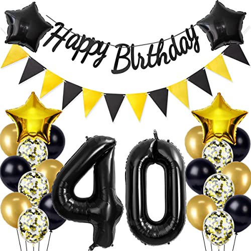 Schwarz/Gold luftballons 40.geburtstag deko für mann frauen,geburtstagsdeko 40 jahre mann frau,folienballon 40 jahre geburtstag dekoration mann happy birthday für 40 geburtstag männer mann deko(40) Schwarz/Gold luftballons 40.geburtstag deko für mann frauen,geburtstagsdeko 40 jahre mann frau,folienballon 40 jahre geburtstag dekoration mann happy birthday für 40 geburtstag männer mann deko(40) von Crazy-M