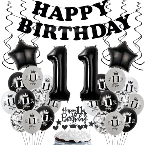 Schwarz 11 Geburtstag Deko Junge, Luftballon 11. Geburtstag Schwarz Grau, Geburtstagsdeko 11 Jahre Junge Mädchen, Tortendeko 11 Geburtstag Schwarz, Deko 11. Geburtstag Junge Mädchen Schwarz Schwarz 11 Geburtstag Deko Junge, Luftballon 11. Geburtstag Schwarz Grau, Geburtstagsdeko 11 Jahre Junge Mädchen, Tortendeko 11 Geburtstag Schwarz, Deko 11. Geburtstag Junge Mädchen Schwarz von Crazy-M