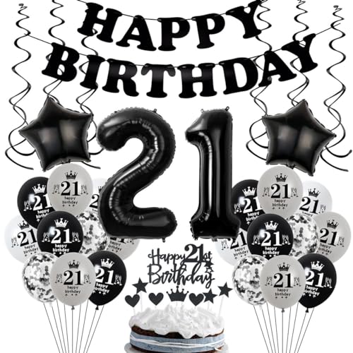 Schwarz 21 Geburtstag Deko Mann, Luftballon 21. Geburtstag Schwarz Grau, Geburtstagsdeko 21 Jahre Mann Frau, Tortendeko 21 Geburtstag Schwarz, Deko 21. Geburtstag Mann Frau Schwarz Schwarz 21 Geburtstag Deko Mann, Luftballon 21. Geburtstag Schwarz Grau, Geburtstagsdeko 21 Jahre Mann Frau, Tortendeko 21 Geburtstag Schwarz, Deko 21. Geburtstag Mann Frau Schwarz von Crazy-M