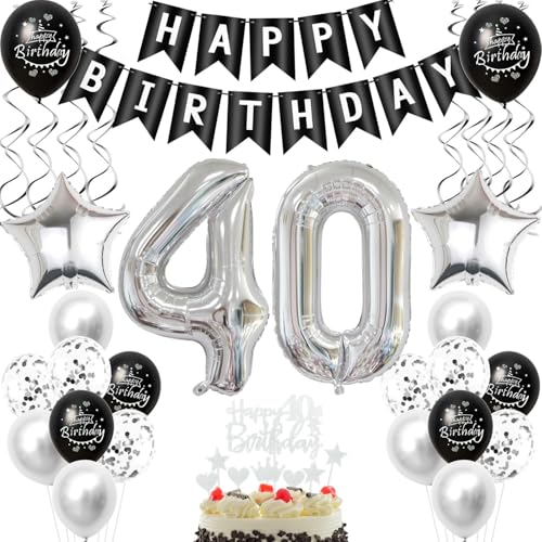 Schwarz silber luftballon 40 geburtstag deko frauen mann, 40 jahre mann geburtstagsdeko 40 jahre frau ballon, Schwarz deko 40. geburtstag frauen tortendeko 40 geburtstag männer dekoration silber Schwarz silber luftballon 40 geburtstag deko frauen mann, 40 jahre mann geburtstagsdeko 40 jahre frau ballon, Schwarz deko 40. geburtstag frauen tortendeko 40 geburtstag männer dekoration silber von Crazy-M