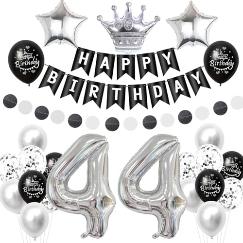 Schwarz silber luftballon 44 geburtstag deko frauen mann, 44 jahre mann geburtstagsdeko 44 jahre frau ballon, Schwarz deko 44. geburtstag frauen ballon 44 geburtstag männer dekoration silber Schwarz silber luftballon 44 geburtstag deko frauen mann, 44 jahre mann geburtstagsdeko 44 jahre frau ballon, Schwarz deko 44. geburtstag frauen ballon 44 geburtstag männer dekoration silber von Crazy-M
