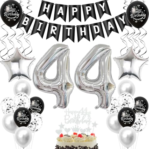 Schwarz silber luftballon 44 geburtstag deko frauen mann, 44 jahre mann geburtstagsdeko 44 jahre frau ballon, Schwarz deko 44. geburtstag frauen tortendeko 44 geburtstag männer dekoration silber Schwarz silber luftballon 44 geburtstag deko frauen mann, 44 jahre mann geburtstagsdeko 44 jahre frau ballon, Schwarz deko 44. geburtstag frauen tortendeko 44 geburtstag männer dekoration silber von Crazy-M