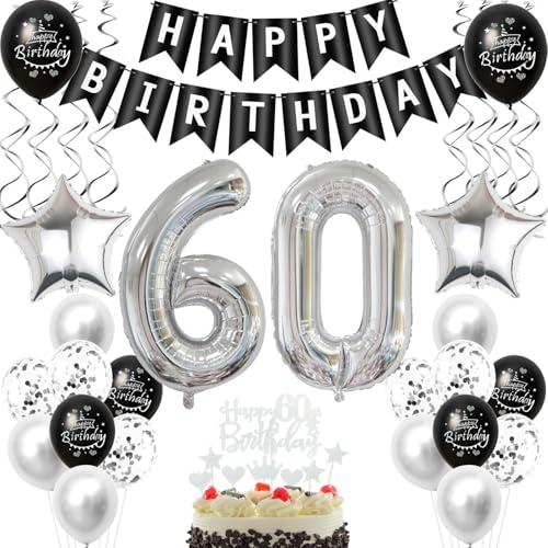 Schwarz silber luftballon 60 geburtstag deko frauen mann, 60 jahre mann geburtstagsdeko 60 jahre frau ballon, Schwarz deko 60. geburtstag frauen tortendeko 60 geburtstag männer dekoration silber Schwarz silber luftballon 60 geburtstag deko frauen mann, 60 jahre mann geburtstagsdeko 60 jahre frau ballon, Schwarz deko 60. geburtstag frauen tortendeko 60 geburtstag männer dekoration silber von Crazy-M