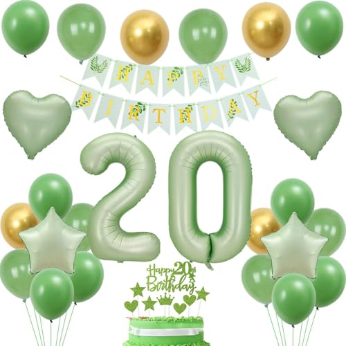 luftballon 20 Geburtstag Deko Frauen, Geburtstagsdeko 20 jahre Frauen ballon, Grün Gold Deko 20. Geburtstag Frauen ballon Tortendeko 20 Geburtstag Frauen Grün 20 Geburtstag Frau Mädchen Dekoration luftballon 20 Geburtstag Deko Frauen, Geburtstagsdeko 20 jahre Frauen ballon, Grün Gold Deko 20. Geburtstag Frauen ballon Tortendeko 20 Geburtstag Frauen Grün 20 Geburtstag Frau Mädchen Dekoration von Crazy-M