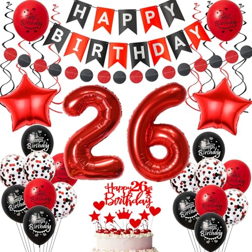 luftballon 26 Geburtstag Deko Frauen, Geburtstagsdeko 26 jahre Frauen ballon,Schwarz Rot Deko 26. Geburtstag Frau ballon Tortendeko 26 Geburtstag Frauen Schwarz 26 Geburtstag Dekoration Rot luftballon 26 Geburtstag Deko Frauen, Geburtstagsdeko 26 jahre Frauen ballon,Schwarz Rot Deko 26. Geburtstag Frau ballon Tortendeko 26 Geburtstag Frauen Schwarz 26 Geburtstag Dekoration Rot von Crazy-M