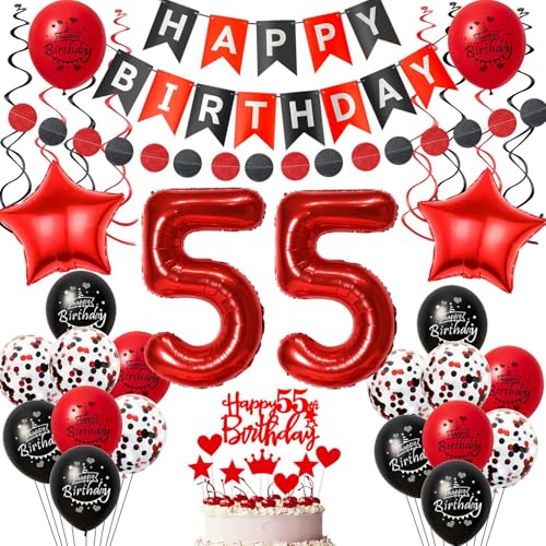 luftballon 55 Geburtstag Deko Frauen, Geburtstagsdeko 55 jahre Frauen ballon,Schwarz Rot Deko 55. Geburtstag Frau ballon Tortendeko 55 Geburtstag Frauen Schwarz 55 Geburtstag Dekoration Rot luftballon 55 Geburtstag Deko Frauen, Geburtstagsdeko 55 jahre Frauen ballon,Schwarz Rot Deko 55. Geburtstag Frau ballon Tortendeko 55 Geburtstag Frauen Schwarz 55 Geburtstag Dekoration Rot von Crazy-M