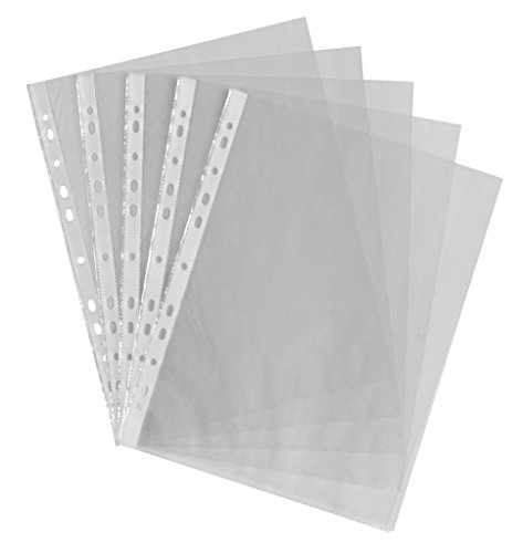 100 x crazygadget Kunststoff klar A4 Polypropylen Poly Pocket Wallet Sleeve Top Offen für Dokument Papier gestanzt von electronicWorld