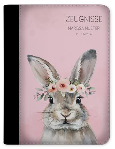 CreaDesign, Kinder Zeugnismappe Jungen personalisiert mit Name, Zeugnismappe Piefchen Panda Bär mit 10 Klarsichthüllen, A4, 24 x 31 x 1 cm, Rücken schwarz von CreaDesign