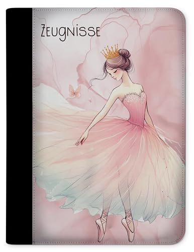 CreaDesign, Kinder Zeugnismappe Mädchen Ballerina mit 10 Klarsichthüllen, A4, 24 x 31 x 1 cm, Rücken schwarz von CreaDesign