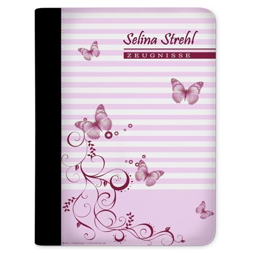CreaDesign, Kinder Zeugnismappe personalisiert mit Namen, Zeugnis Mappe Schmetterling Rosa, DIN A4, 26,7 x 32,7 x 1 cm, Rücken schwarz CreaDesign, Kinder Zeugnismappe personalisiert mit Namen, Zeugnis Mappe Schmetterling Rosa, DIN A4, 26,7 x 32,7 x 1 cm, Rücken schwarz von CreaDesign