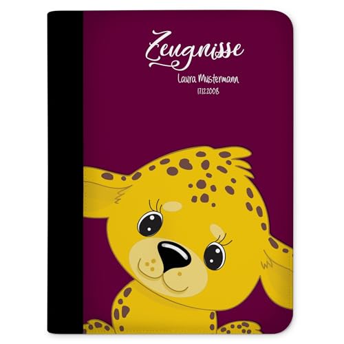 CreaDesign Customize A4 Zeugnismappe für Kinder 26,7x32,7x1 cm, Sichtbuch mit 10 Klarsichthüllen, erweiterbar auf bis zu 20 Taschen, Leopard Brombeere design, Dokumentenmappe für Schüler CreaDesign Customize A4 Zeugnismappe für Kinder 26,7x32,7x1 cm, Sichtbuch mit 10 Klarsichthüllen, erweiterbar auf bis zu 20 Taschen, Leopard Brombeere design, Dokumentenmappe für Schüler von CreaDesign