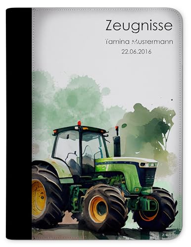 CreaDesign, Kinder Zeugnismappe personalisiert mit Name, Zeugnismappe Mädchen Traktor ohne Klarsichthüllen, A4, 24 x 31 x 1 cm, Rücken schwarz CreaDesign, Kinder Zeugnismappe personalisiert mit Name, Zeugnismappe Mädchen Traktor ohne Klarsichthüllen, A4, 24 x 31 x 1 cm, Rücken schwarz von CreaDesign
