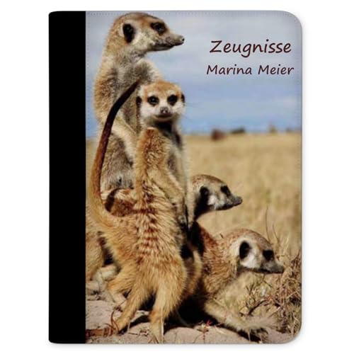 CreaDesign, Kinder Zeugnismappe personalisiert mit Namen, Zeugnis Mappe Erdmännchen, DIN A4, 26,7 x 32,7 x 1 cm, Rücken schwarz CreaDesign, Kinder Zeugnismappe personalisiert mit Namen, Zeugnis Mappe Erdmännchen, DIN A4, 26,7 x 32,7 x 1 cm, Rücken schwarz von CreaDesign