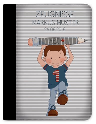 CreaDesign Customize A4 Zeugnismappe für Kinder 26,7x32,7x1 cm, Sichtbuch mit 10 Klarsichthüllen, erweiterbar auf bis zu 20 Taschen, Junge Design, Dokumentenmappe für Schüler von CreaDesign