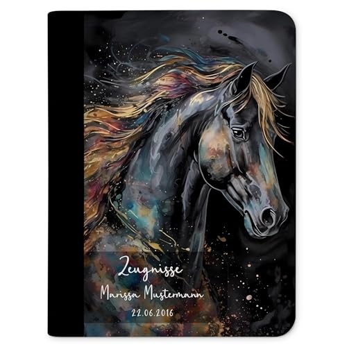 CreaDesign Zeugnismappe personalisiert mit Namen, Zeugnis Mappe Pferd Black Beauty mit 10 Klarsichthüllen, A4, 26,7 x 32,7 x 1 cm, Rücken schwarz CreaDesign Zeugnismappe personalisiert mit Namen, Zeugnis Mappe Pferd Black Beauty mit 10 Klarsichthüllen, A4, 26,7 x 32,7 x 1 cm, Rücken schwarz von CreaDesign