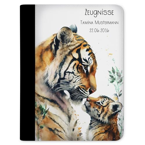 CreaDesign Zeugnismappe personalisiert mit Namen, Zeugnis Mappe Tiger Familie, DIN A4, 26,7 x 32,7 x 1 cm, Rücken schwarz CreaDesign Zeugnismappe personalisiert mit Namen, Zeugnis Mappe Tiger Familie, DIN A4, 26,7 x 32,7 x 1 cm, Rücken schwarz von CreaDesign