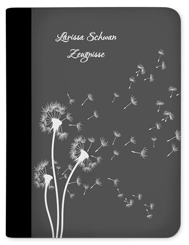 CreaDesign, Kinder Zeugnismappe mit Namen personalisiert, Zeugnis Mappe Pusteblume Grau mit 10 Klarsichthüllen, A4, 26,7 x 32,7 x 1 cm, Rücken schwarz CreaDesign, Kinder Zeugnismappe mit Namen personalisiert, Zeugnis Mappe Pusteblume Grau mit 10 Klarsichthüllen, A4, 26,7 x 32,7 x 1 cm, Rücken schwarz von CreaDesign