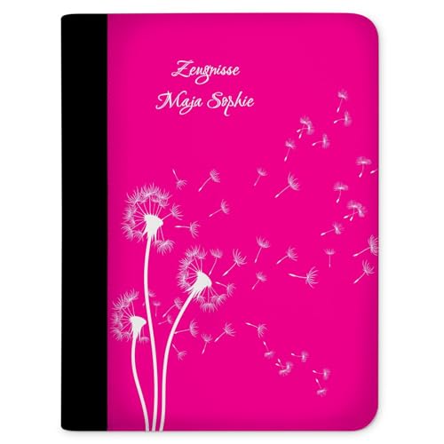 CreaDesign, Kinder Zeugnismappe mit Namen personalisiert, Zeugnis Mappe Pusteblume Pink mit 10 Klarsichthüllen, A4, 26,7 x 32,7 x 1 cm, Rücken schwarz CreaDesign, Kinder Zeugnismappe mit Namen personalisiert, Zeugnis Mappe Pusteblume Pink mit 10 Klarsichthüllen, A4, 26,7 x 32,7 x 1 cm, Rücken schwarz von CreaDesign