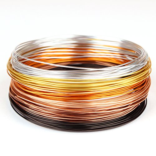 Creacraft Basteldraht Schmuckdraht Set 30m "Golden Autumn" | 6 Farben, 30m (5m je Farbe) | Aluminium-Draht für Kunsthandwerk und Basteln | Ø 1mm von Creacraft