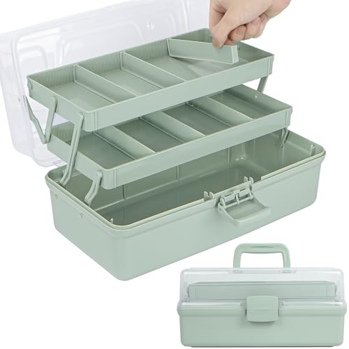 Creahaus 37,5cm 3-Regal Mehrzweck-Aufbewahrungsbox, Sortierbox, Organizer Box, Bastelbox, Nähkasten, Medizinkoffer, Toolbox, Angelkoffer mit 2 Regalen Creahaus 37,5cm 3-Regal Mehrzweck-Aufbewahrungsbox, Sortierbox, Organizer Box, Bastelbox, Nähkasten, Medizinkoffer, Toolbox, Angelkoffer mit 2 Regalen von Creahaus