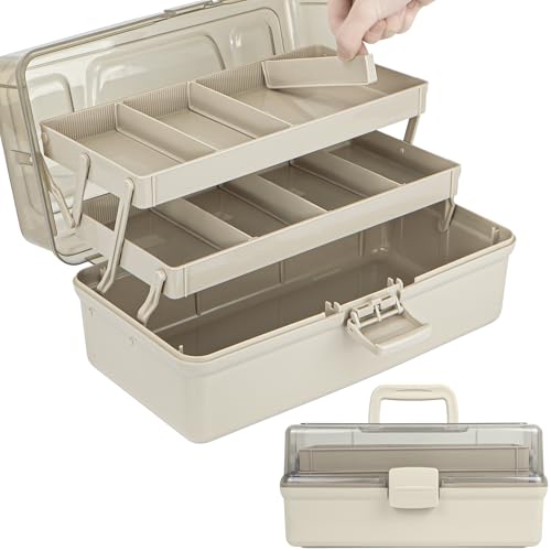 Creahaus 37,5cm 3-Regal Mehrzweck-Aufbewahrungsbox, Sortierbox, Organizer Box, Bastelbox, Nähkasten, Medizinkoffer, Toolbox, Angelkoffer mit 2 Regalen Creahaus 37,5cm 3-Regal Mehrzweck-Aufbewahrungsbox, Sortierbox, Organizer Box, Bastelbox, Nähkasten, Medizinkoffer, Toolbox, Angelkoffer mit 2 Regalen von Creahaus