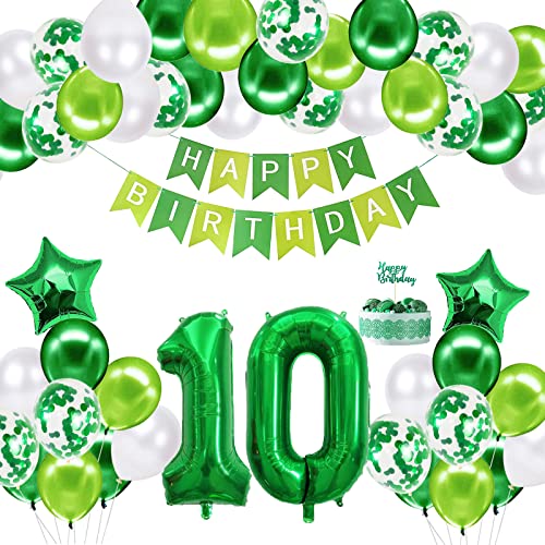 10. Geburtstag Dekorationen Set - Happy Birthday Ballon, Alter 10 Party Supplies Mit Banner & Stern Folienballon für Babypartys Dekor 10. Geburtstag Dekorationen Set - Happy Birthday Ballon, Alter 10 Party Supplies Mit Banner & Stern Folienballon für Babypartys Dekor von Creaher