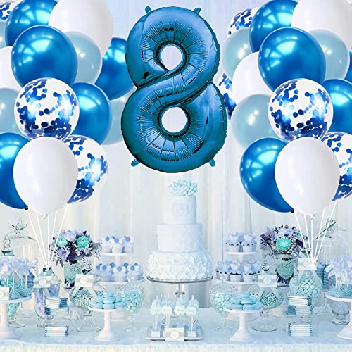 Dekorationsset für Jungen zum 8. Geburtstag, blaues Party-Dekorationsset, Alter 8. Geburtstag, Luftballons mit Happy Birthday-Bannern, Stern-Folienballons für Mädchen, Jungen, Babyparty, Partyzubehör Dekorationsset für Jungen zum 8. Geburtstag, blaues Party-Dekorationsset, Alter 8. Geburtstag, Luftballons mit Happy Birthday-Bannern, Stern-Folienballons für Mädchen, Jungen, Babyparty, Partyzubehör von Creaher