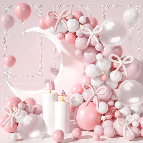 Rosa und Weiß Luftballons Bogen, 134pcs Pastell Rosa Ballonbogen mit Schleife Lange Luftballons Weiß und Bogen Ballon Girlande Kit für Baby Shower Geburtstag Mädchen Hochzeit Party Dekorationen Rosa und Weiß Luftballons Bogen, 134pcs Pastell Rosa Ballonbogen mit Schleife Lange Luftballons Weiß und Bogen Ballon Girlande Kit für Baby Shower Geburtstag Mädchen Hochzeit Party Dekorationen von Creaher