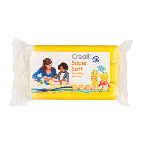 Creall Supersoft Knetmasse Gelb, 500g Nachfüllpackung | Superweiche, dauerhafte Modelliermasse | Auf Wachsbasis, trocknet nicht aus | Für Kinder & Erwachsene | Made in Holland von Creall